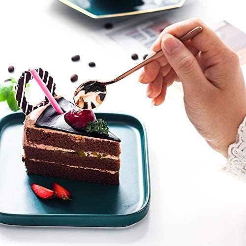 10 Pack Espresso spoons 18/10 Stainless Steel Teaspoons Set for Coffee Sugar Dessert Cake Ice Cream Soup Antipasto Cappuccino, 5.3 Inch Rose Gold