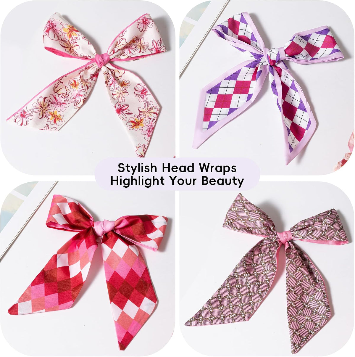 6 Pack Fashion Scarves for Women, Versatile Boho Head Scarf