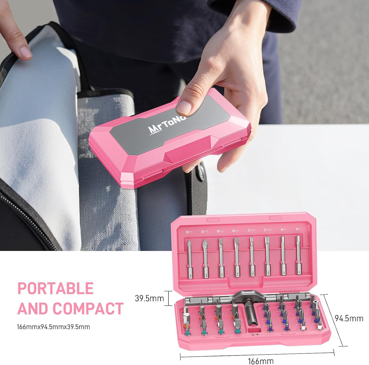 42 in 1 Magnetic Ratcheting Screwdriver Set, T Handle Allen Wrench Set