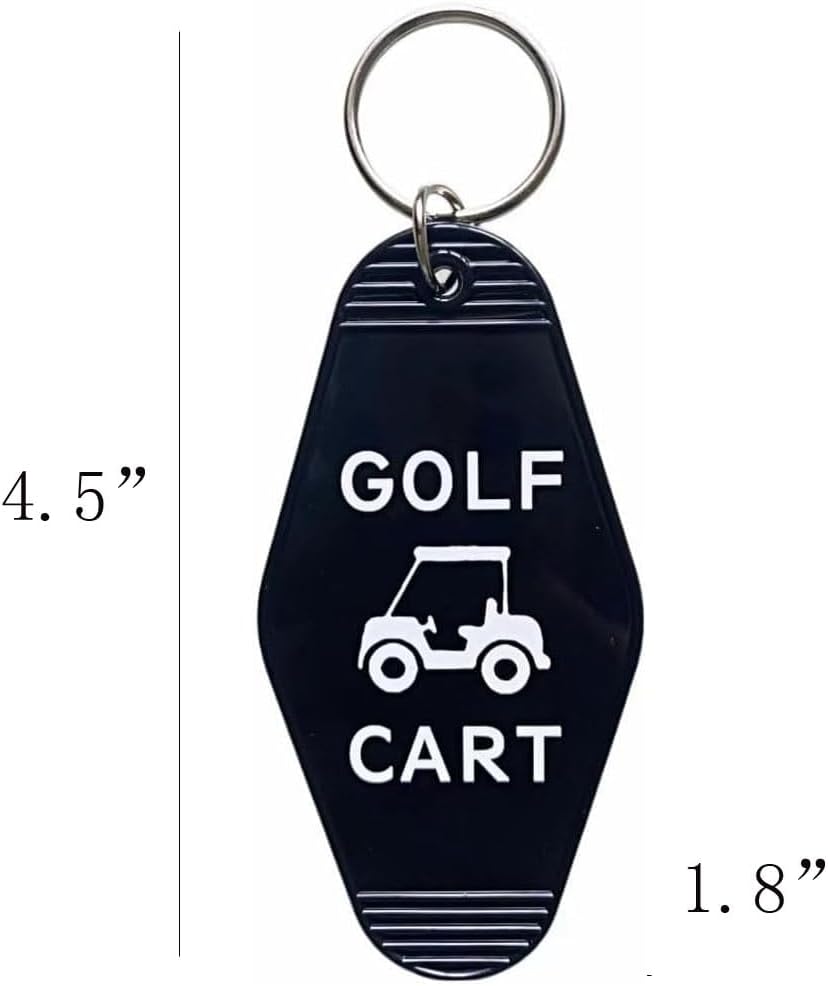 Golf Cart Keychain Plastic Retro Motel Golf Cart Key Chain for Women Men