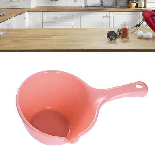 Plastic Water Ladle, Large Capacity Bath Scoop for Kids Lightweight Water Dipper for Bathing Hair Washing Watering Flowers Multipurpose Bathroom Kitchen Scoop with Hanging Hole (Small Pink)