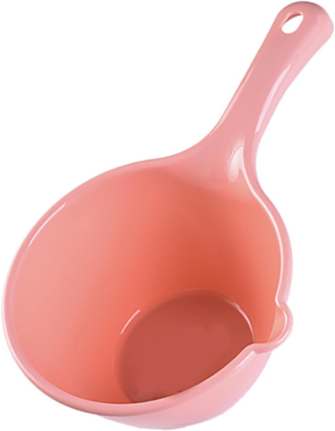 Plastic Water Ladle, Large Capacity Bath Scoop for Kids Lightweight Water Dipper for Bathing Hair Washing Watering Flowers Multipurpose Bathroom Kitchen Scoop with Hanging Hole (Small Pink)