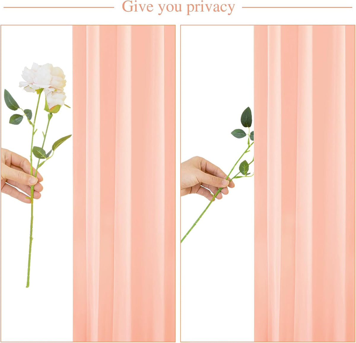 4 Panels Peach Backdrop Curtain for Parties Baby Shower Wrinkle Free Peach Photo Curtains Backdrop Drapes Fabric Decoration for Wedding Birthday Party 20ft(W) x 10ft(H)