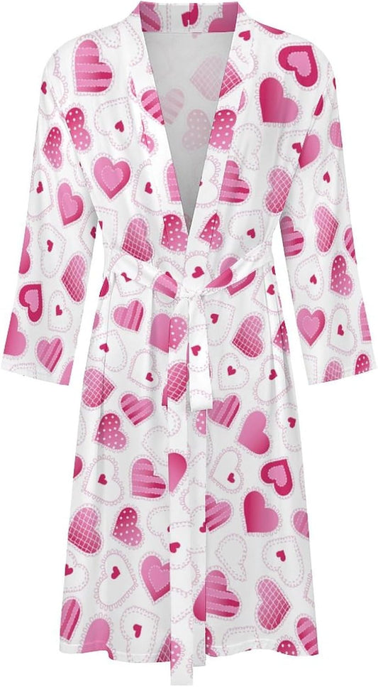 Womens Winter Forest Landscape Bathrobe Mens Knit Pajamas Robe With Self Tie Belt Waist Knee Length Travel Spa Robes