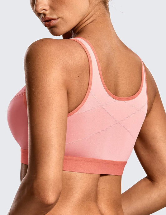 Women's Zip Front Unlined Bra Wireless Racerback