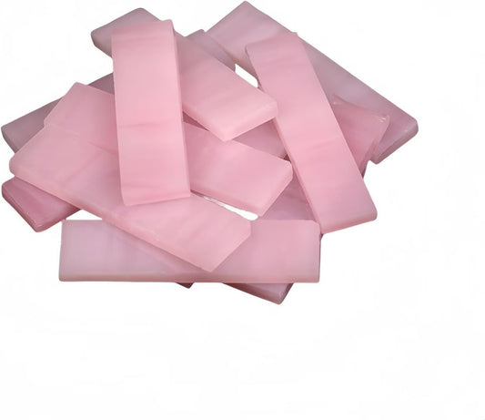 Rectangle Mosaic Tiles Stained Glass, 1x4CM Textured Glass Mosaic Making with Handmade for DIY Art Crafts, Home Decorations - About 72Pcs 200G(0.44LB),Pink