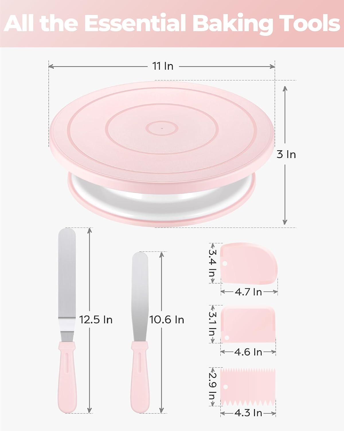 Cake Decorating Kit with Turntable Baking Supplies for Beginner Pros