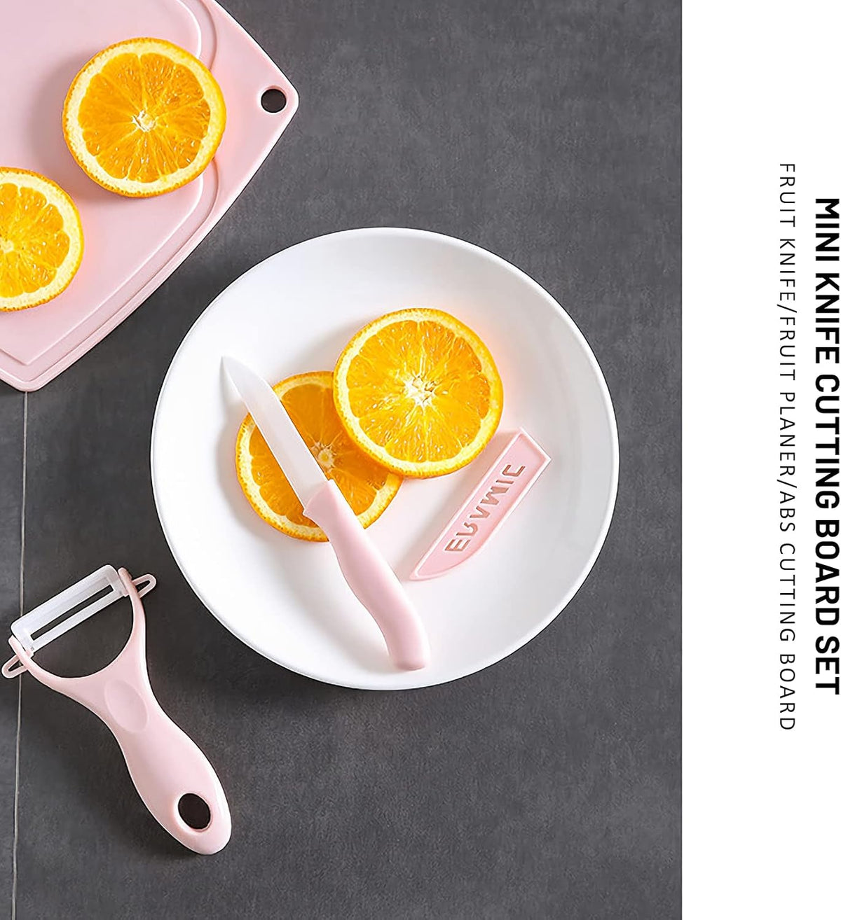 Ceramic Knife Set, 3 Pieces, Pink