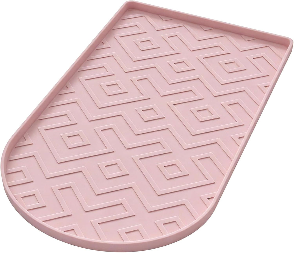 Silicone Coffee Mat,15.8"x 7.8"in Bar Mat for Countertop,Heat-Resistant,Non-Slip,Leak-Proof,Fit for Coffee Maker/Espresso Machine-Pink