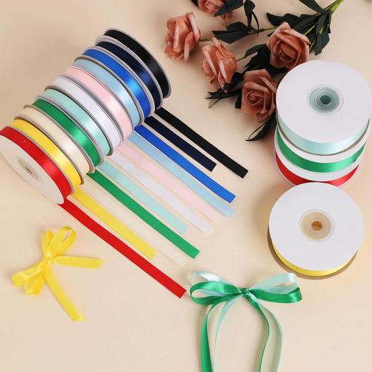 3/8 Inch Single Face Solid Color Satin Ribbon Roll, Ribbons Great for Gift Wrapping, Crafts, Wedding Party Decoration, Hair Bows Making and Other Sewing Projects (3/8" X 25 Yards, Light Pink)
