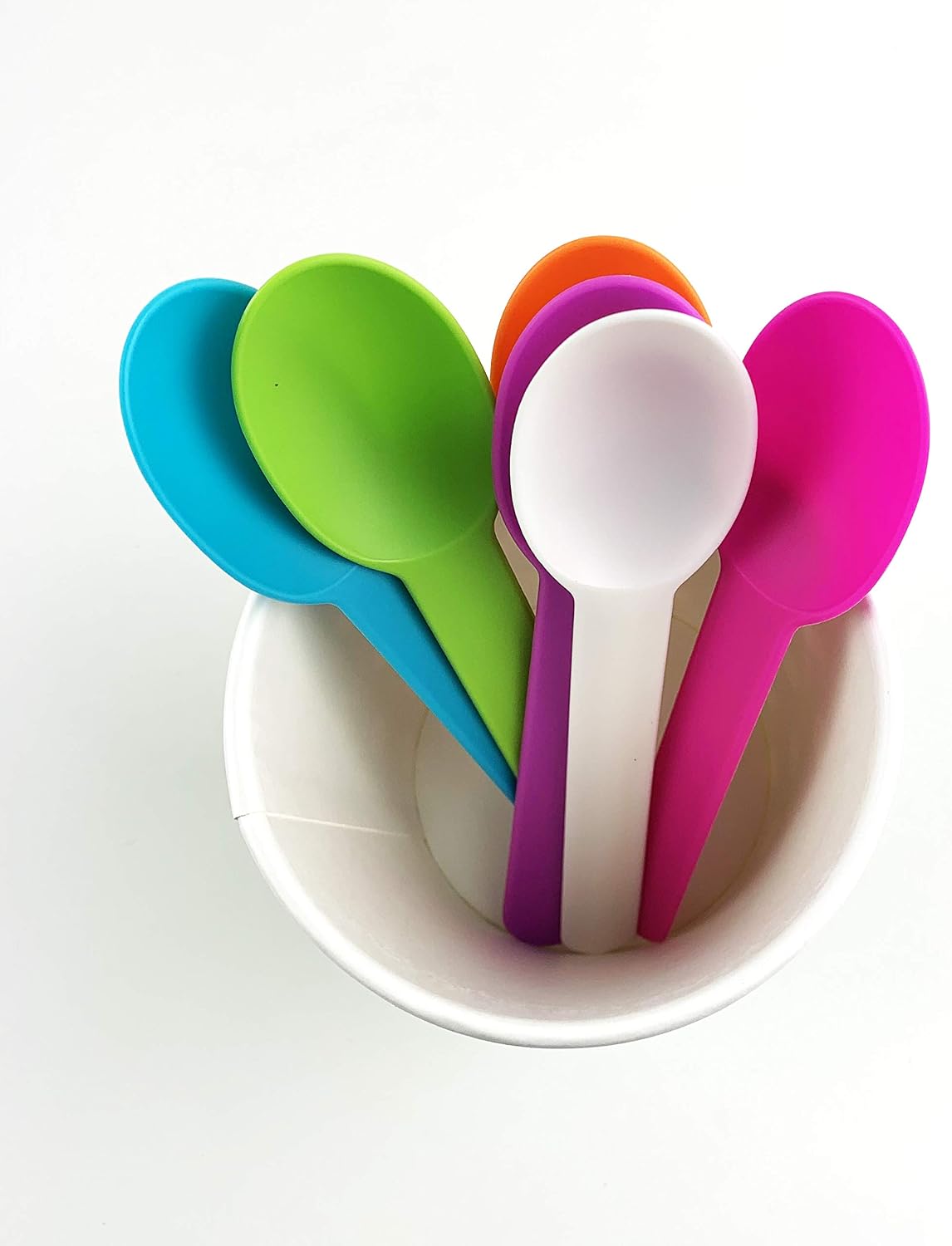 50-Pack Disposable Plastic Dessert Spoons – 5.9" Pink Spoons for Ice Cream, Frozen Yogurt, Cereal, and Party Use