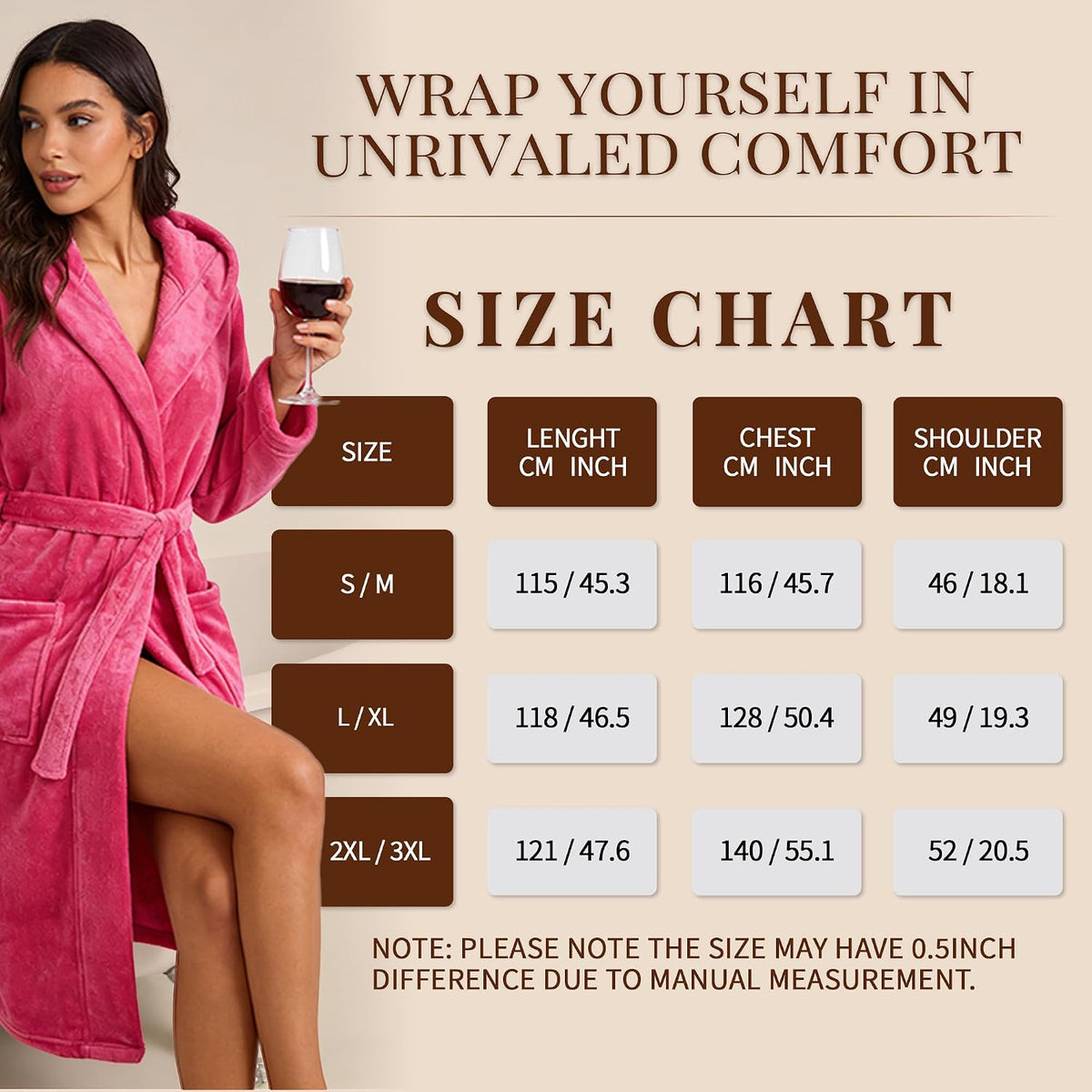 Womens Hooded Fleece Robe, Soft Bathrobe for Womens, Cute Long House Coat