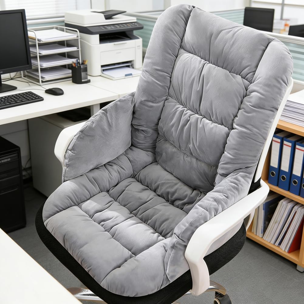 Desk Chair Cushion with High Back Support Office Chair Seat Pad with Non-Slip Bottom for Office Car Home Dining Room Kitchen