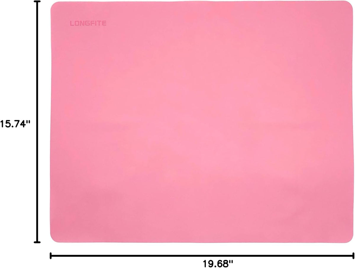 Silicone Baking Mat for Dough Rolling Pastry Fondant Mat Large Nonstick and Nonskid Heat Resistent, Countertop Protector, Dining Table Mat and Placemat (Large, Pink)