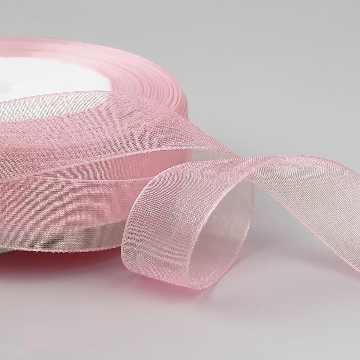 Sweet Nectar Pink Organza Chiffon Ribbon 1/2 inch X 50 Yards