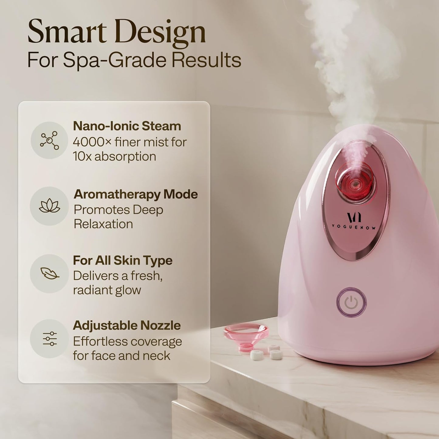 Facial Steamer Spa Kit with Complimentary 15 Skin Care Tools | Face Steamer for Facial Deep Cleaning with Humidifier Mode | Self Care Gifts for Women, Spa Gifts, Birthday Gifts for Women