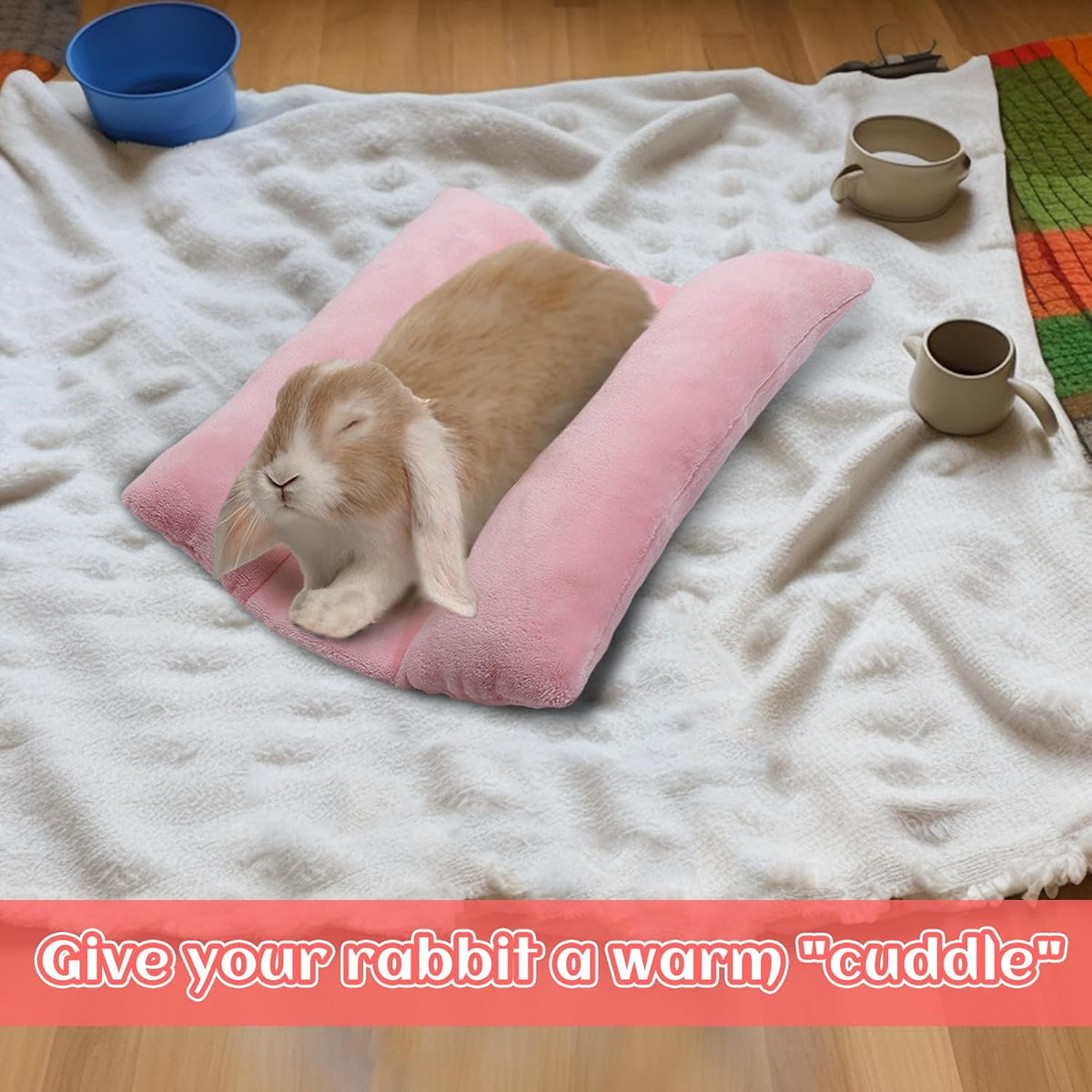 15.7" x 14" Bunny Bed for Rabbit Cage, Thickened & Soft