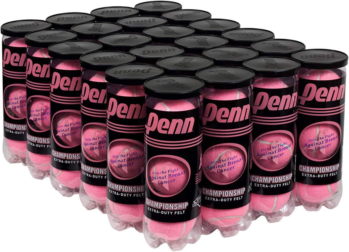 Penn Pink Championship Extra-Duty Felt Tennis Ball Cans in Multi-Packs (2-24 Cans Available)