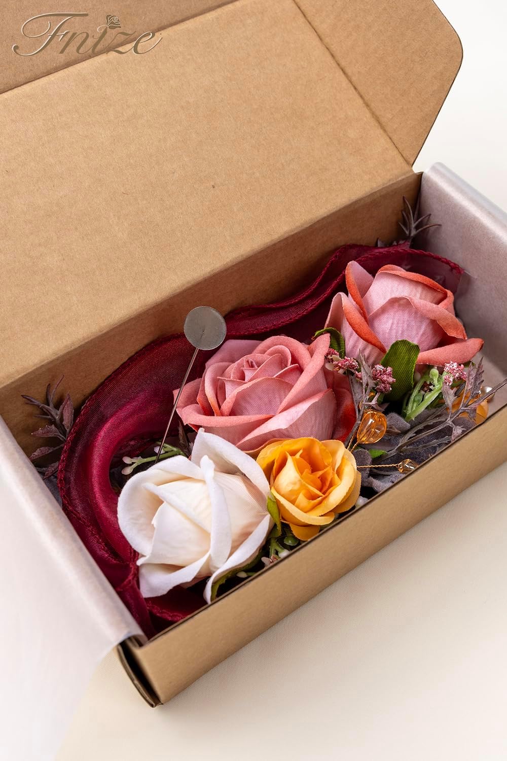 Orange Pink Corsage and Boutonniere Set for Prom Homecoming Flower