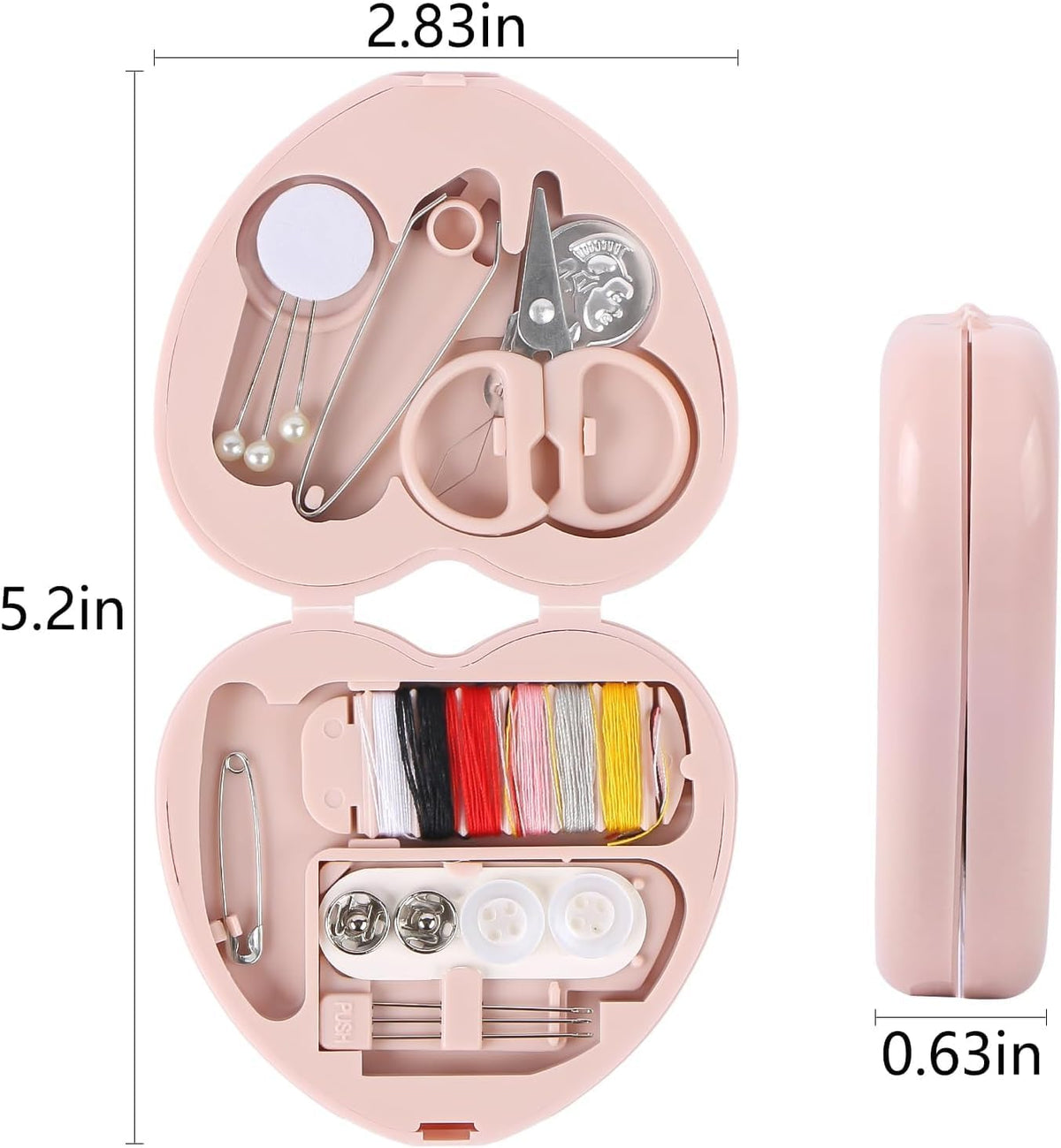 1 Set Sewing Kit Box,Travel Sewing Kit for Adults,Portable Mini Sewing Kit,Sewing Tools Household Clothing Fixes Sewing Kit,Sewing Thread Accessories,Basic Sewing Supplies Accessories (Pink)