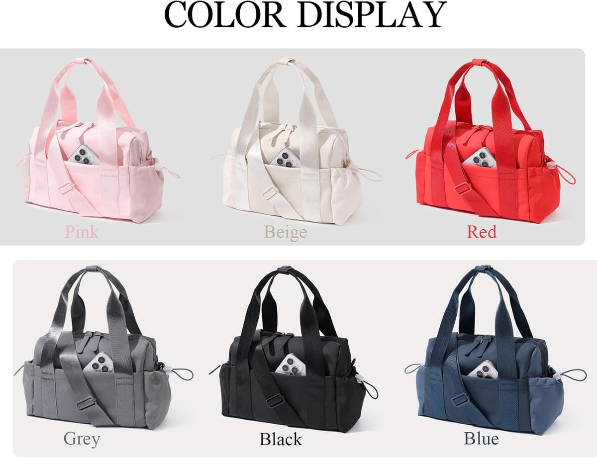 Small Gym Bag for Women, Mini Crossbody Gym Duffle Bag with Wet Compartment, Carry on Gym Tote Bag for Workout Dance Sport Travel (Mini-Pink)