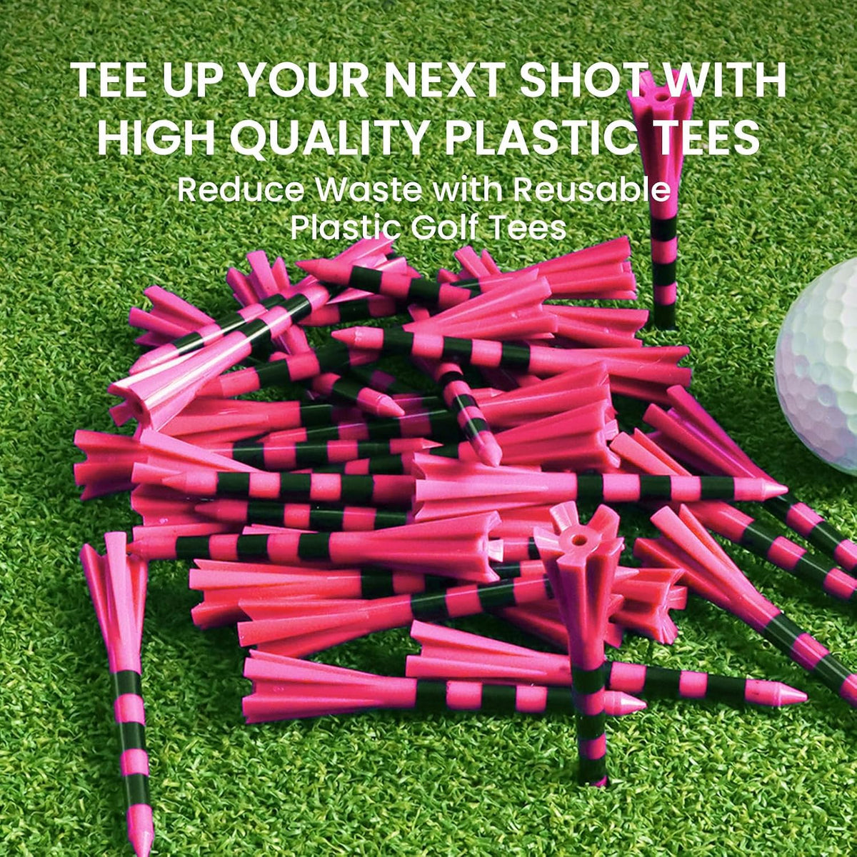 VEASAERS Golf Tees Plastic with Stripes