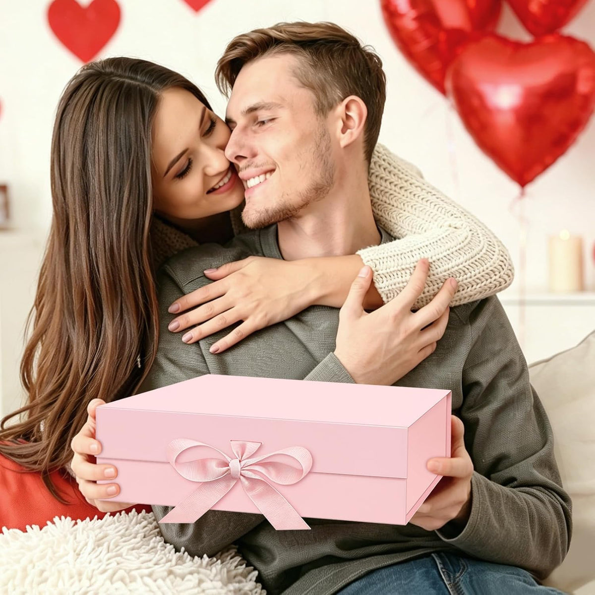 Pink Magnetic Gift Box for Present Medium Gift Boxes with Lid for Women