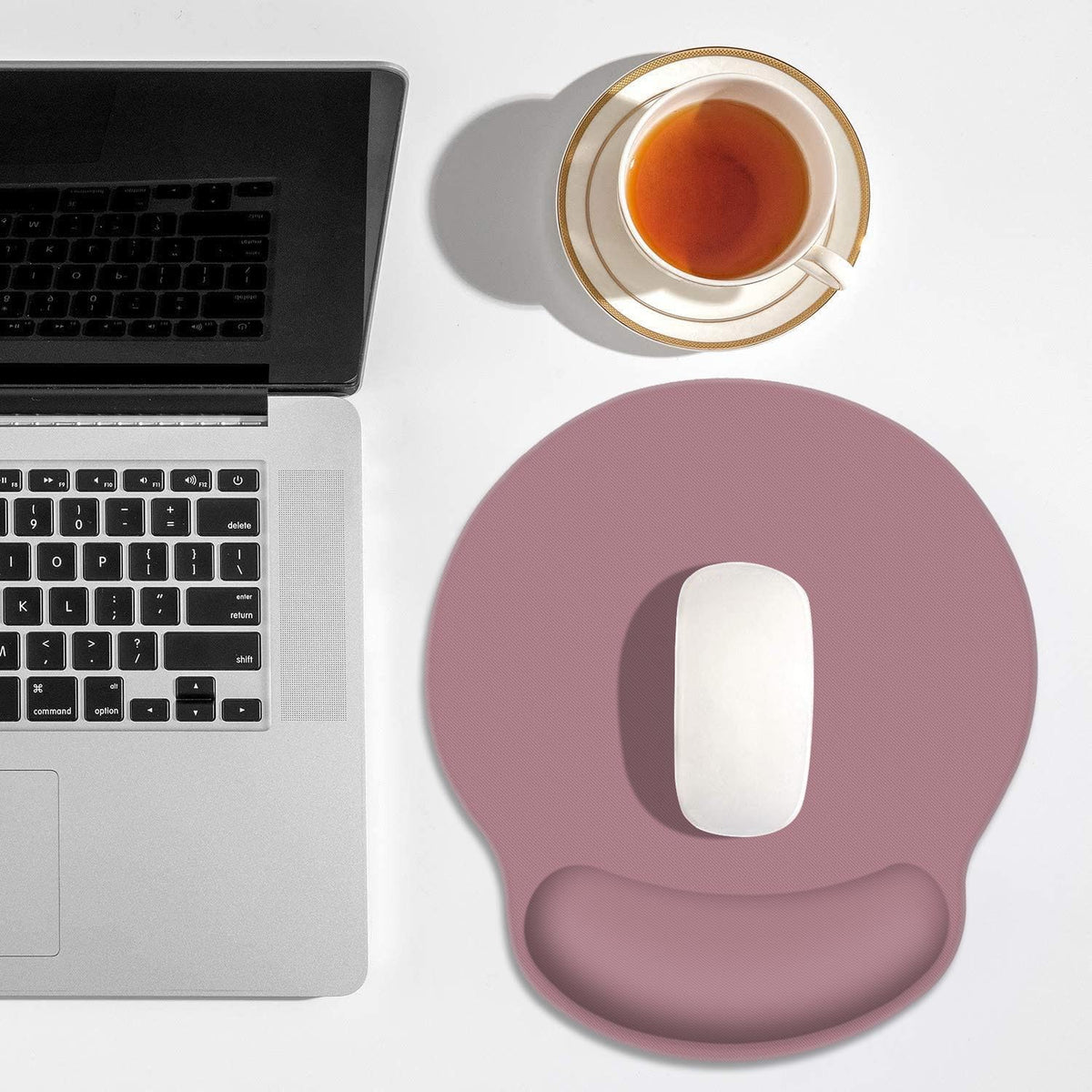 Ergonomic Mouse Pad with Wrist Support, Dark Pink