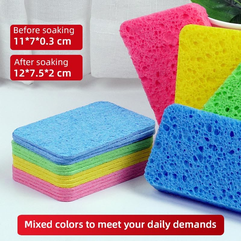 6 - Pack Non-Scratch Scrub Sponges - Sponges for Dishes and Washing Dishes, Cleaning Sponges for Kitchen Home Office, Magical 3D DIY Art and Craft Suppliers(Pink)