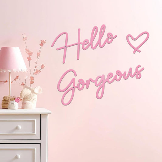 Metal Hello Gorgeous Wall Art Modern Farmhouse Wall Decor Signs