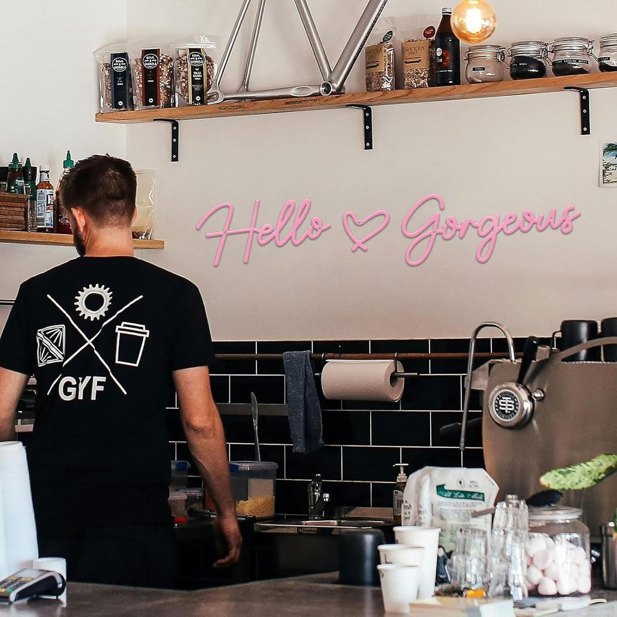 Metal Hello Gorgeous Wall Art Modern Farmhouse Wall Decor Signs