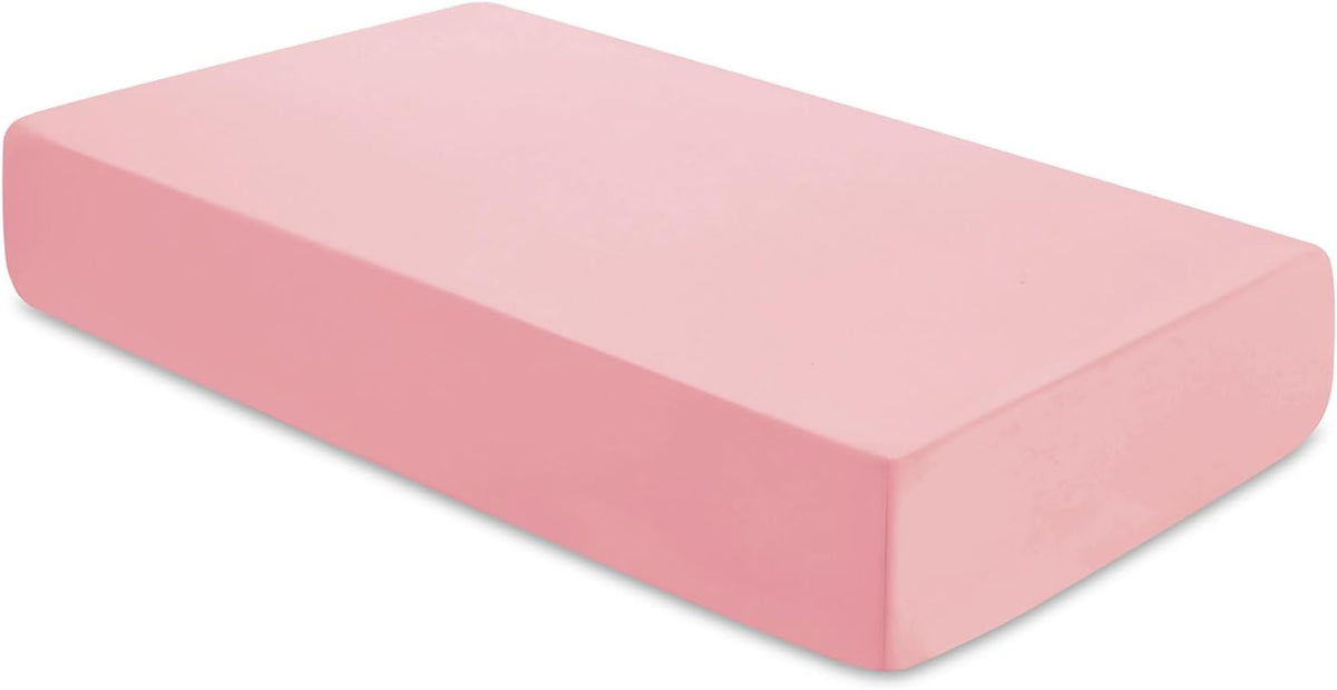2-Piece Set Ruffled Crib Skirt & Crib Sheet, Blush Pink