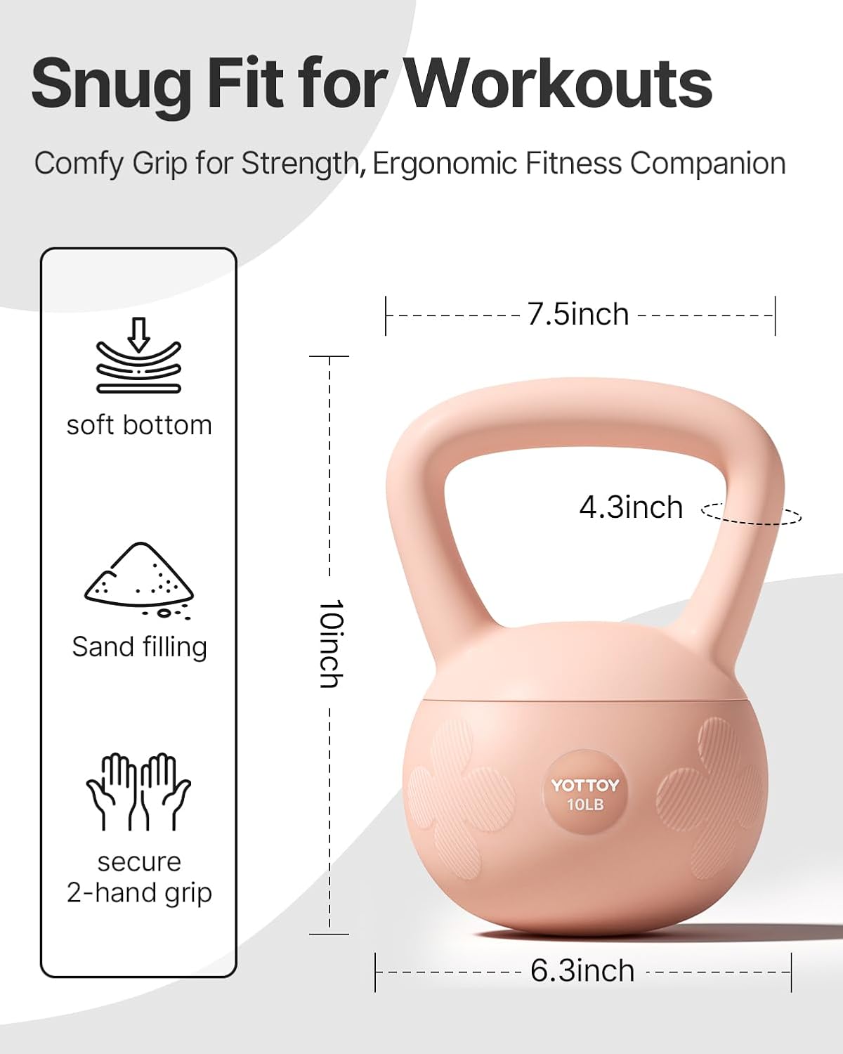 Soft Kettlebell for Home Workouts, Anti-Slip Wide Handle Strength Training Kettlebells, Cushioned Base for Safety - Ideal for Men, Women & Beginners