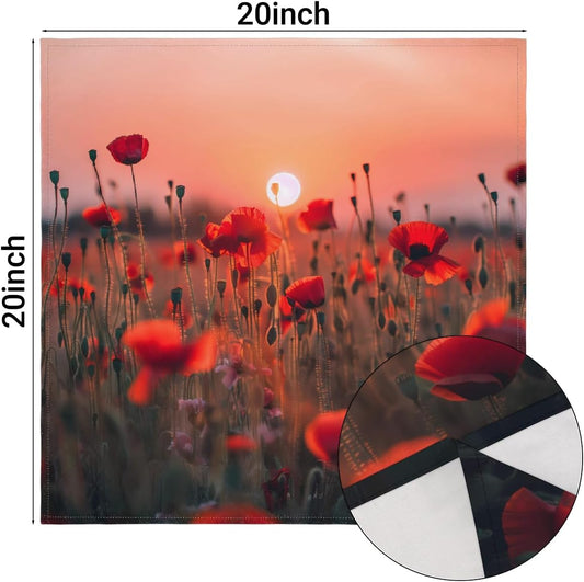 Pink Flower Cloth Napkins Spring Floral 20x20 Inch Dinner Reusable Napkins Washable Table Cloth Napkin for Party Wedding Home Holiday Restaurant Decoration