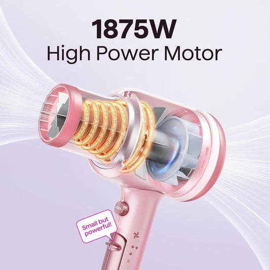 Wavytalk Blown Away onic Hair Dryer Pink, 1.7 Inch Wet to Straight Flat Iron