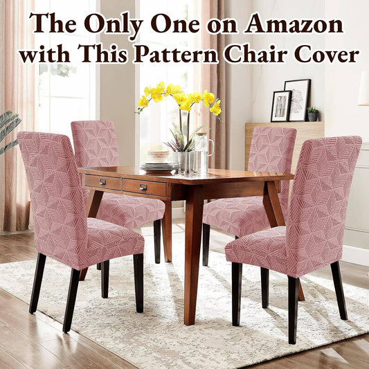 Dining Chair Covers Set of 2, Stretch Dining Room Parsons Chair Slipcover, Removable Washable Furniture Protector for Home, Kitchen, Banquet (Pink)
