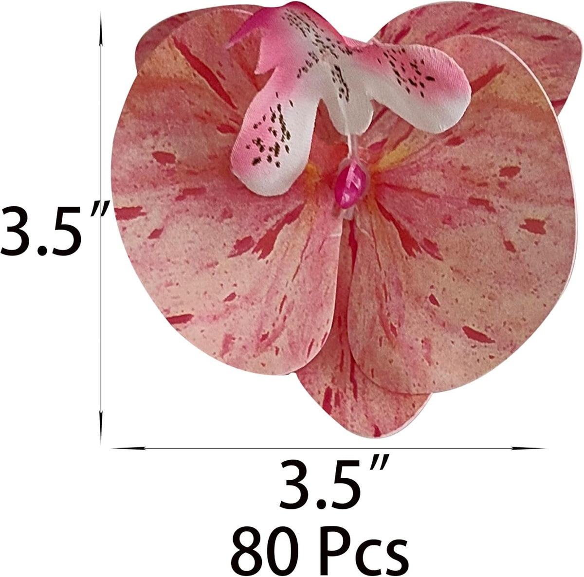 Fake Pink Orchids Artificial Flowers Heads, 3.5''Fake Orchid Heads for Wedding Floral Bouquet Decor DIY Craft Making Bridal Shower Photography Props (80, Pink)
