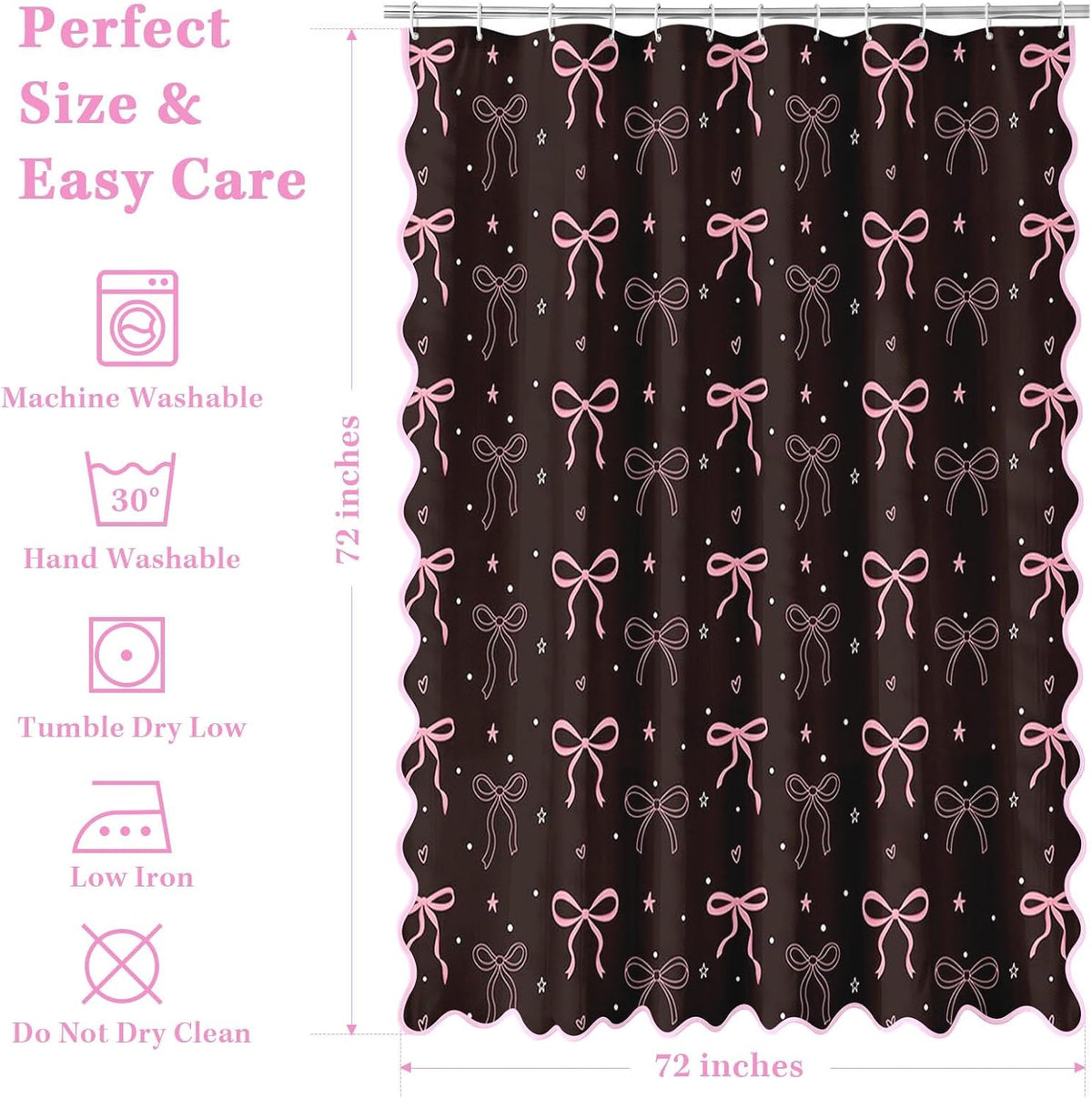 Bow Shower Curtain with Scalloped