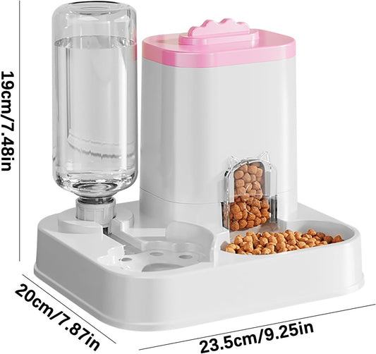 Cat Food Dispenser Dog Cat Feeder Automatic Integrated Food Basin 1-10L Large Capacity Feeding & Watering Supplies Automatic Pet Feeder for Small Medium Dogs Puppy Kitten Cats Food Bowl