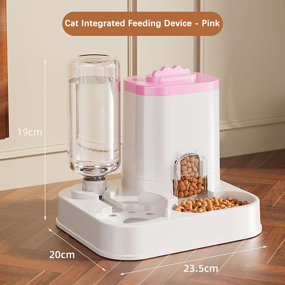 Cat Food Dispenser Dog Cat Feeder Automatic Integrated Food Basin 1-10L Large Capacity Feeding & Watering Supplies Automatic Pet Feeder for Small Medium Dogs Puppy Kitten Cats Food Bowl