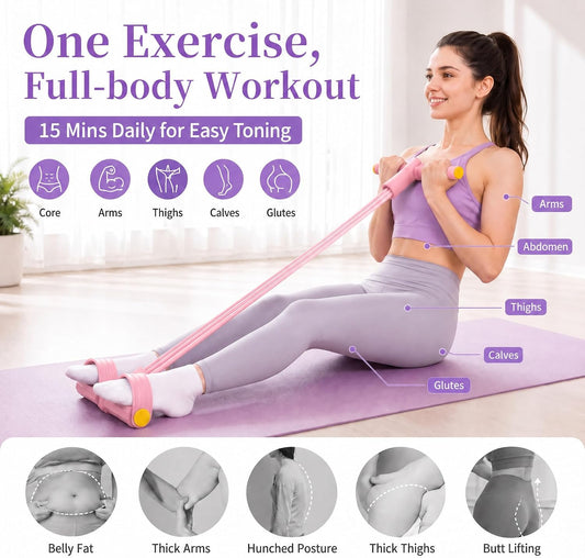 Pedal Resistance Band with Handle,4/6/8 Tubes Options,Full-Body Use