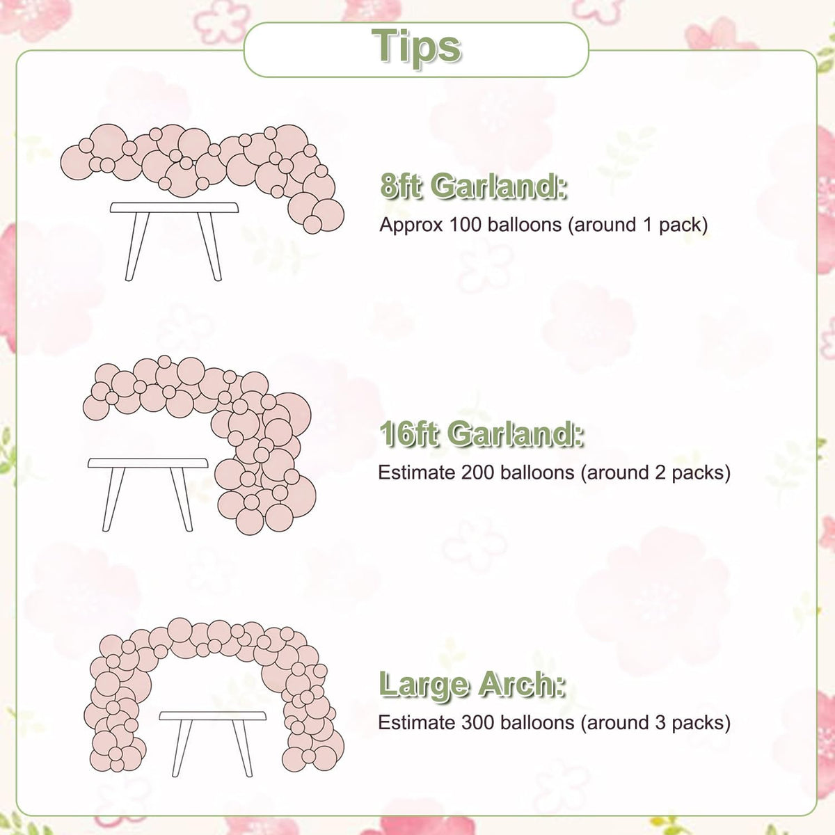 Sage Green and Pink Balloon Arch Kit for Bridal Shower Decorations