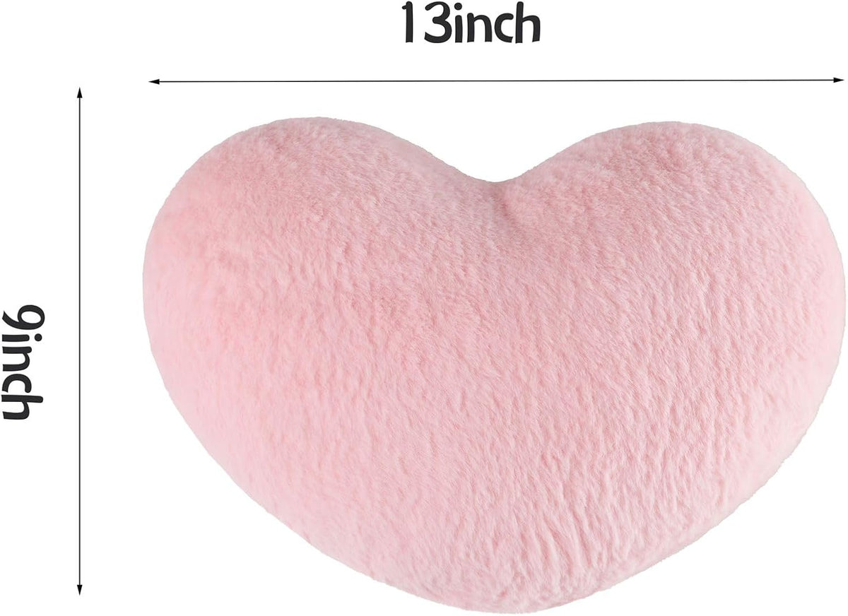 2PCS Heart Throw Pillows Room Decor Home Decor Bedroom Decor,Pink 9"*13"