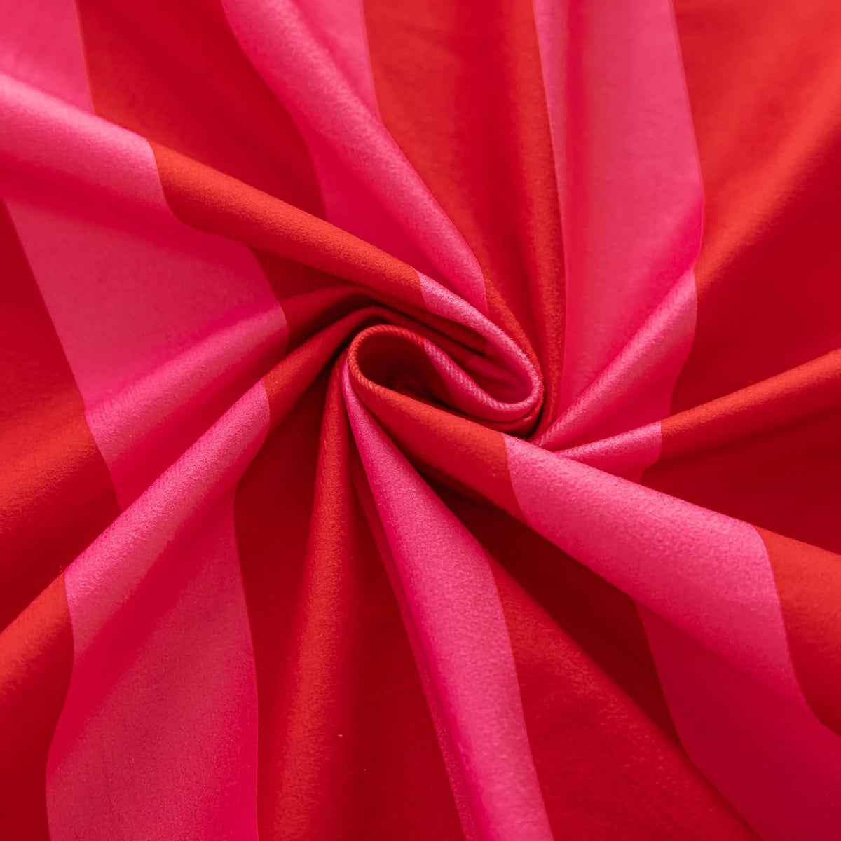Pink and Red Striped Tablecloth with Ruffle, Farmhouse Rectangle Decorative Table Cover for 4-6 Seat, Soft Velvet Washable Tablecloth for Baby Shower Party Kitchen Decor, 52"x70"