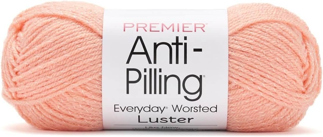 Anti-Pilling Everyday Worsted Luster Medium Weight Acrylic Yarn (2185-18 Peach)