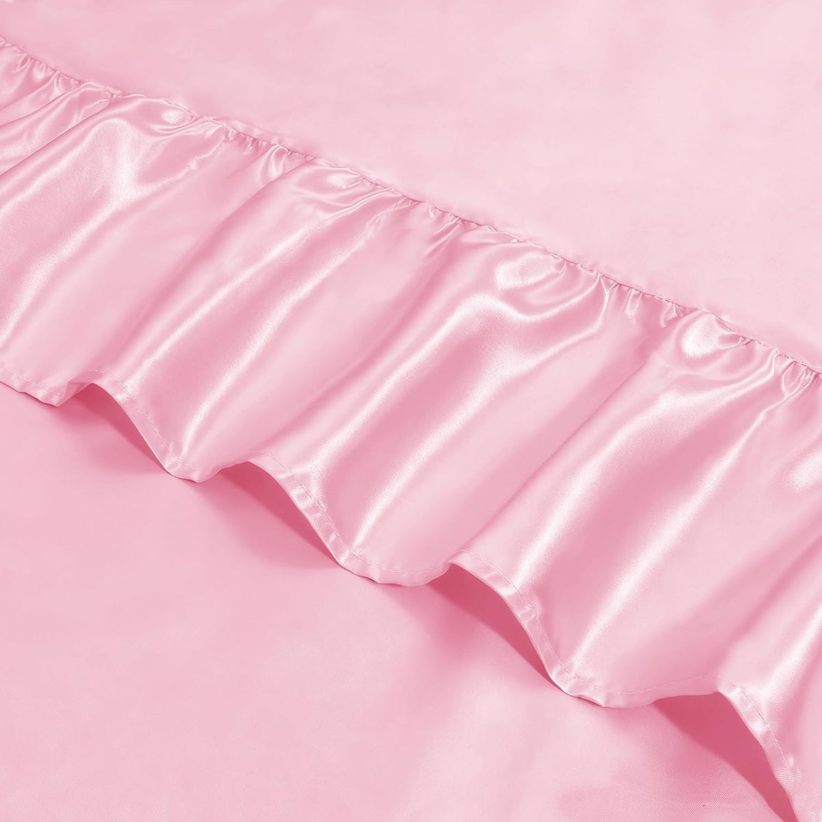 1 Pack Pink Ruffle Tablecloth 60" x 102"