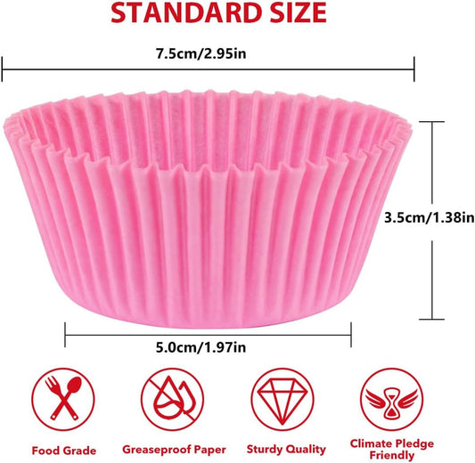 Standard Pink Cupcake Liners for Baking Paper Muffin Cups 200pcs