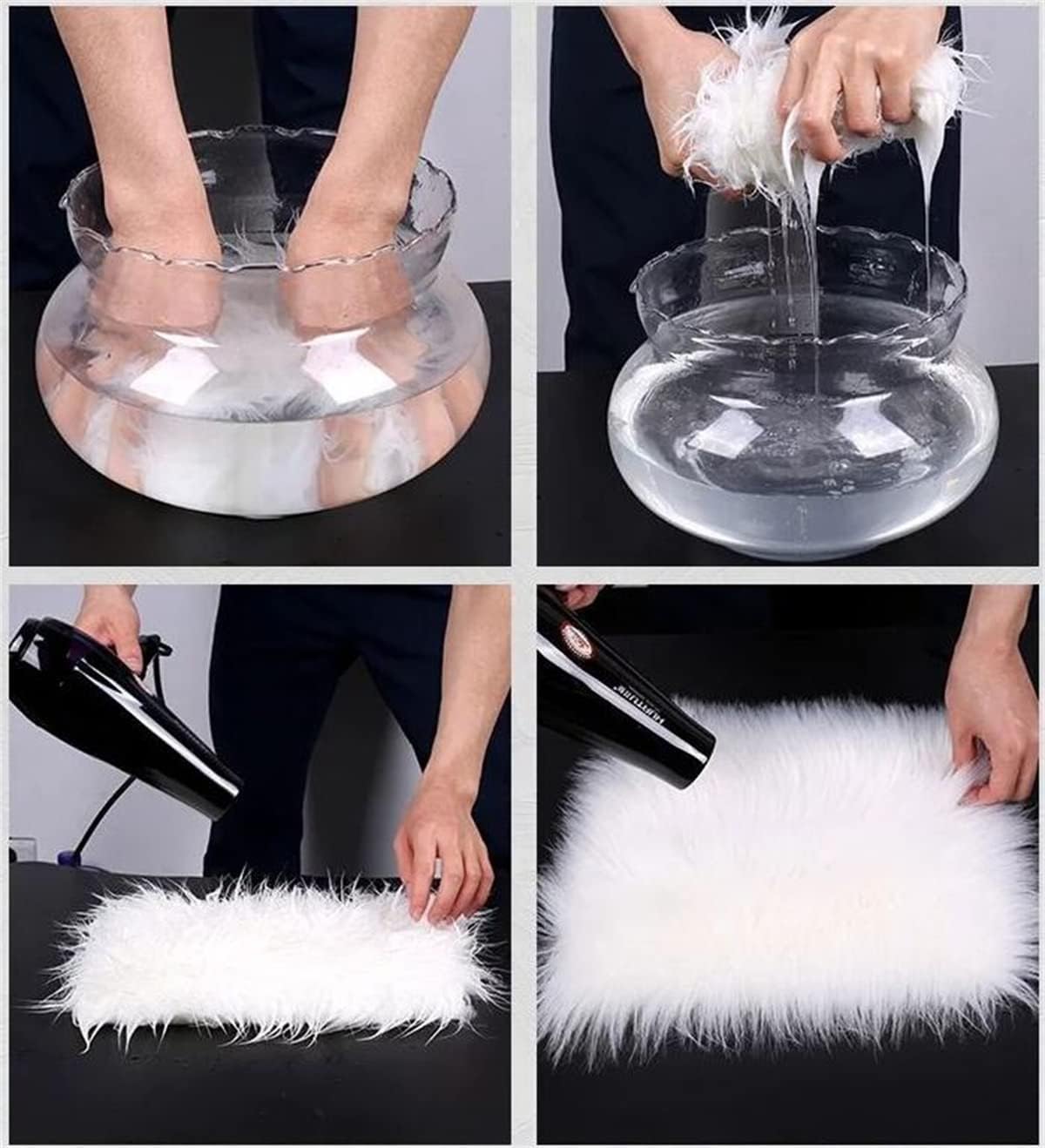 18" x 18" Round Faux Sheepskin Chair Cover Seat Cushion Pad Super Fluffy Soft Fur Rug for Vanity Chair, Car Seat, Sofa, Living Room, Office (Pink)