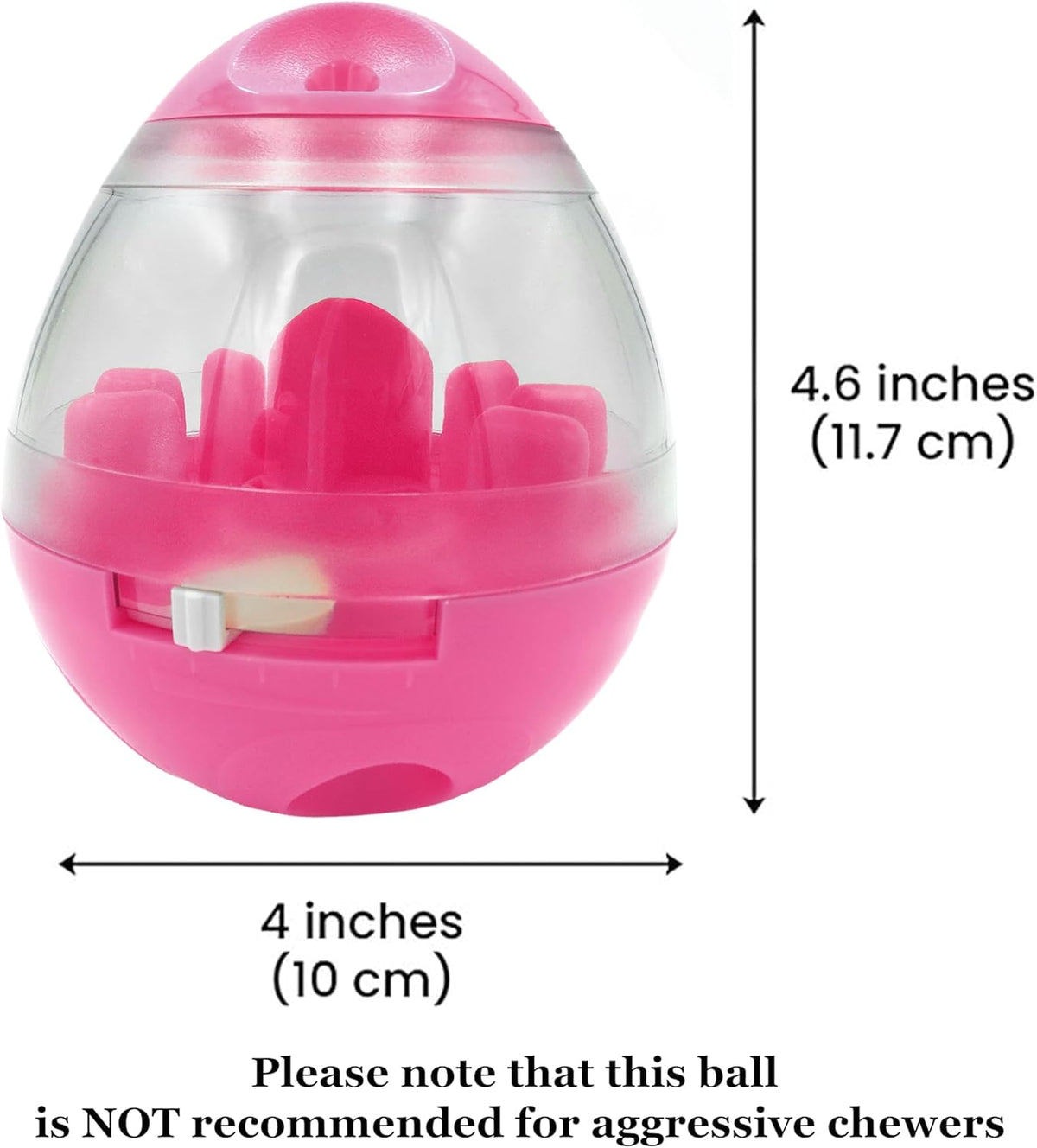 Puppy, Small Dog Breeds, and Pocket Pet Treat Ball, Boredom Buster Ends Naughty Chewing and Bloat, Encourages Exercise, Interactive Puzzle Feeder Ideal for Rabbits, Rats, and Hamsters, 4.6”