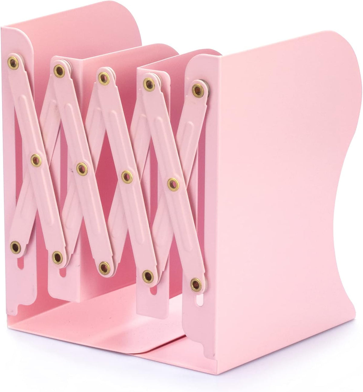 Adjustable Metal Book Ends for Shelves Pink